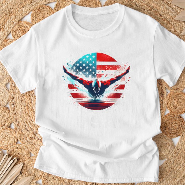 Swimming United States Shirt With American Flag Swimming T-Shirt Gifts for Old Men Swimming United States Shirt With American Flag Swimming T-Shirt Gifts for Old Men