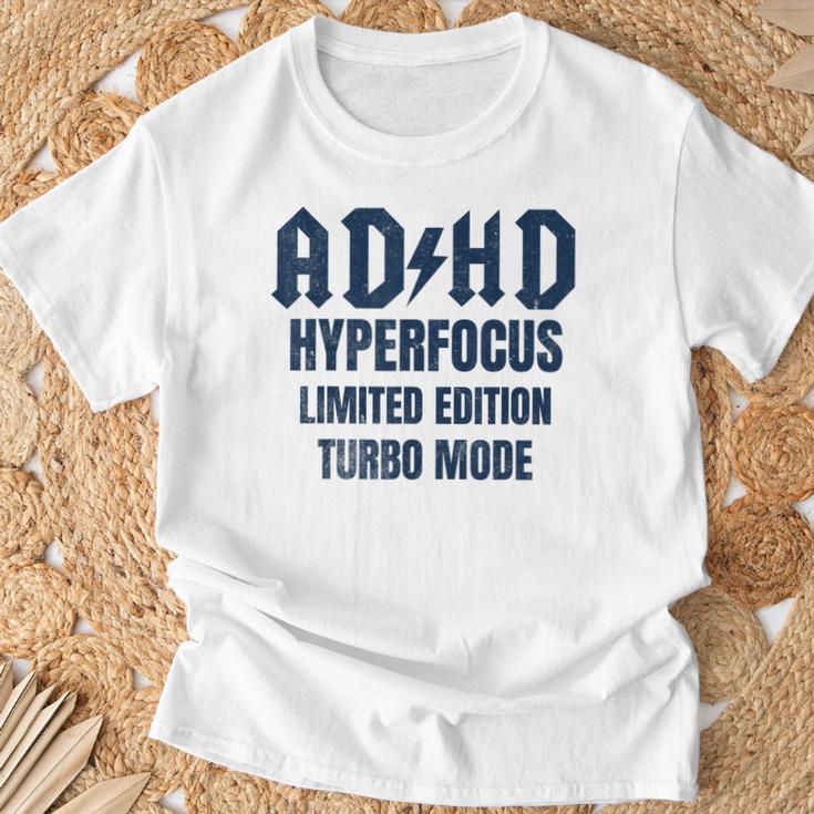 Tdah Hyperfocus Edición Limitada Modo Turbo Desgastado Camiseta unisex Regalos para ancianos