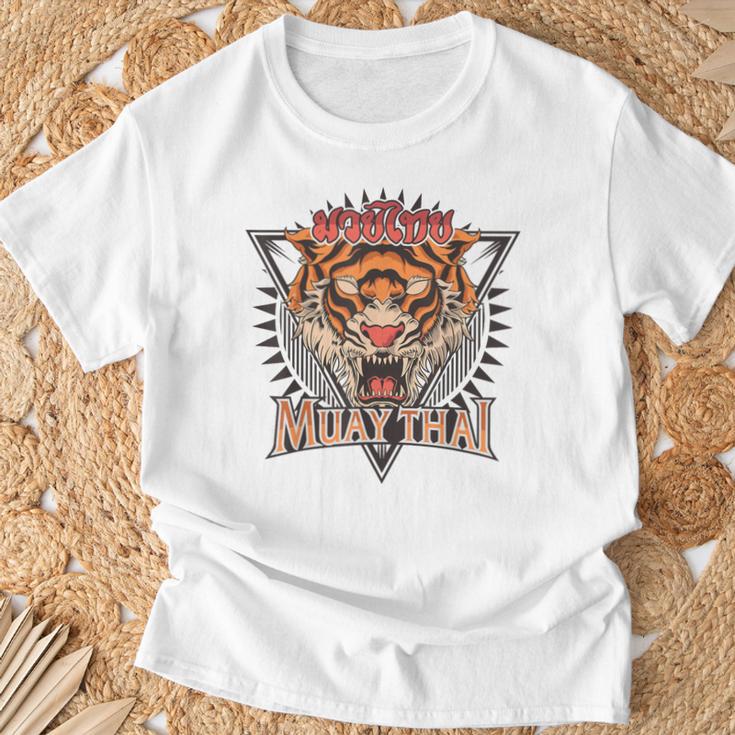 Tigar Muay Thai MMA Vintage Kickboxing Training T-Shirt Gifts for Old Men