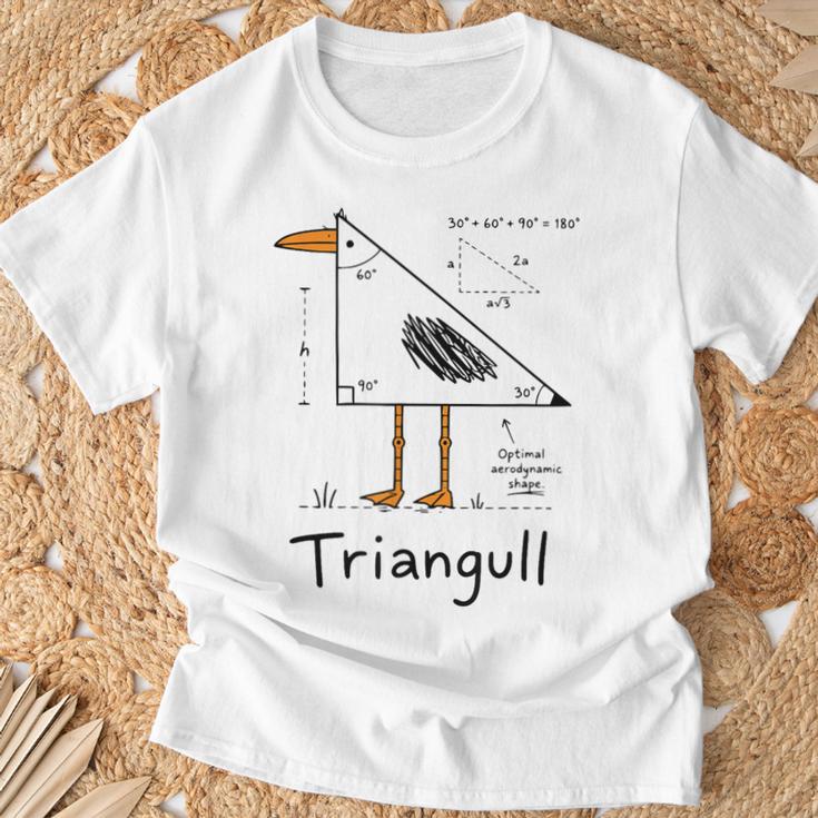 Triangull Triangle Seagull Bird Pun Math Teacher T-Shirt Gifts for Old Men