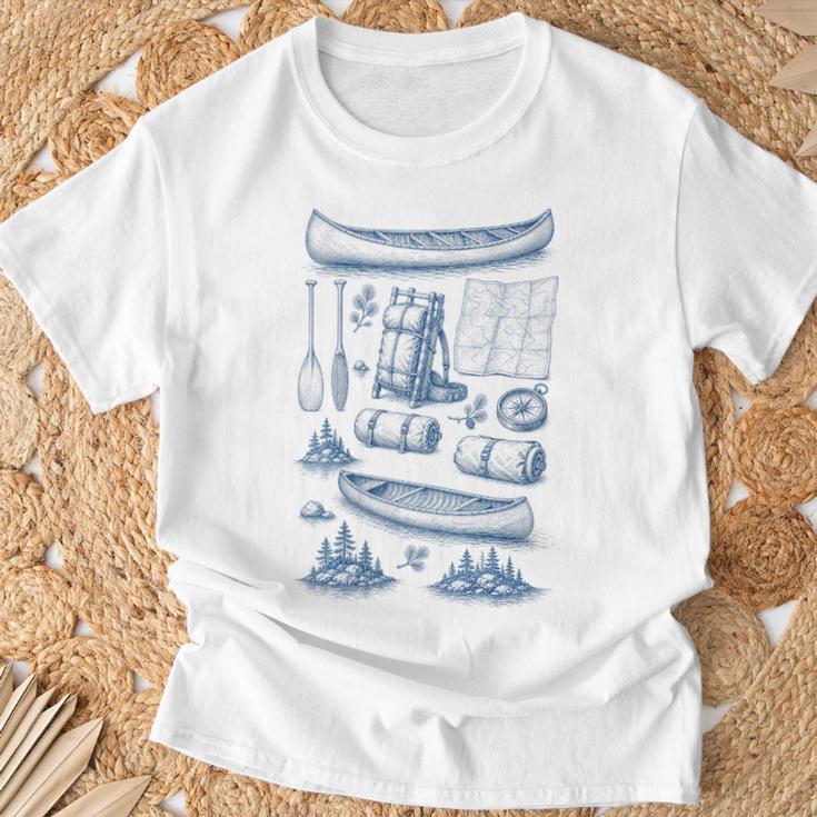 Women's Canoe Wilderness Gear Vintage Chart Collection Illustration T-Shirt Gifts for Old Men