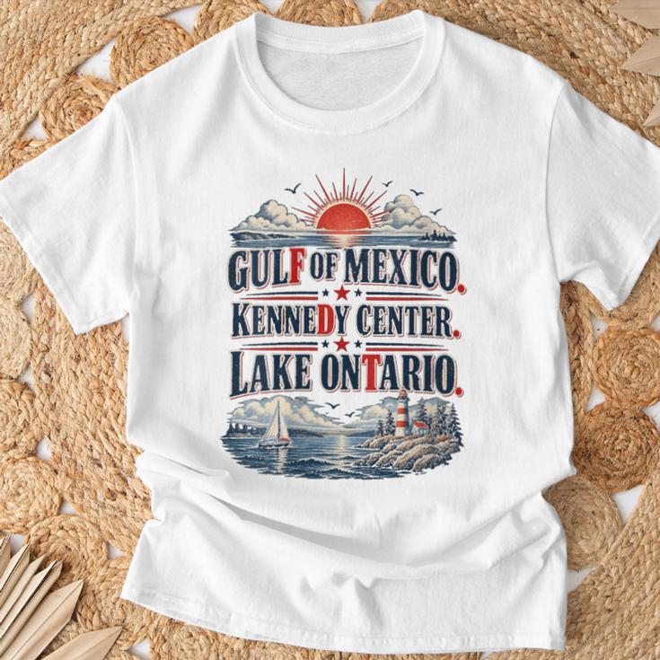 Women's Gulf Of Mexico Kennedy Center Lake Ontario Vintage Retro T-Shirt Gifts for Old Men