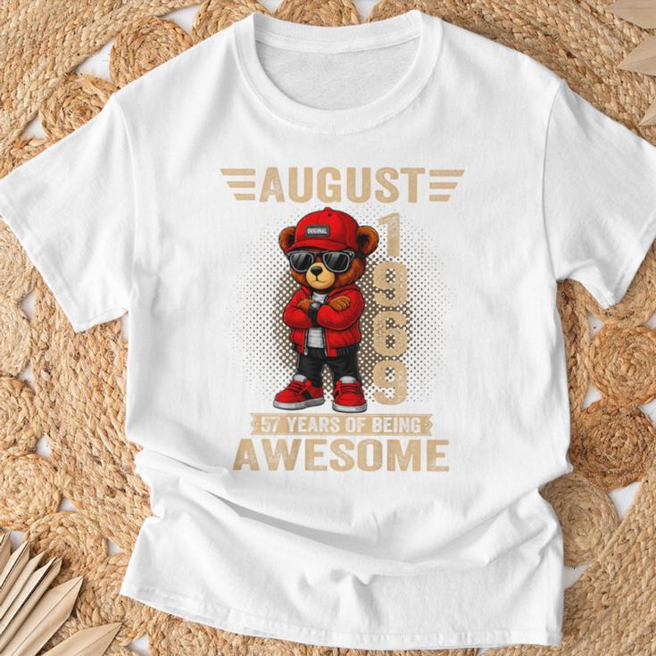 オンバック 8月57日 誕生日 男性 女性 1969年 テディベア Tシャツ 高齢者への贈り物