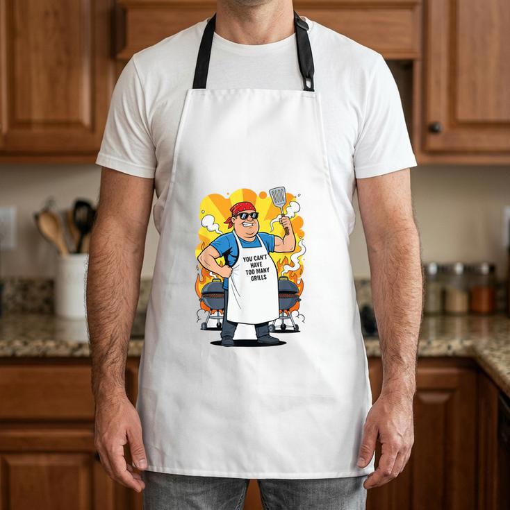 You Can’t Have Too Many Grills BBQ Dad Trophy Pose Apron