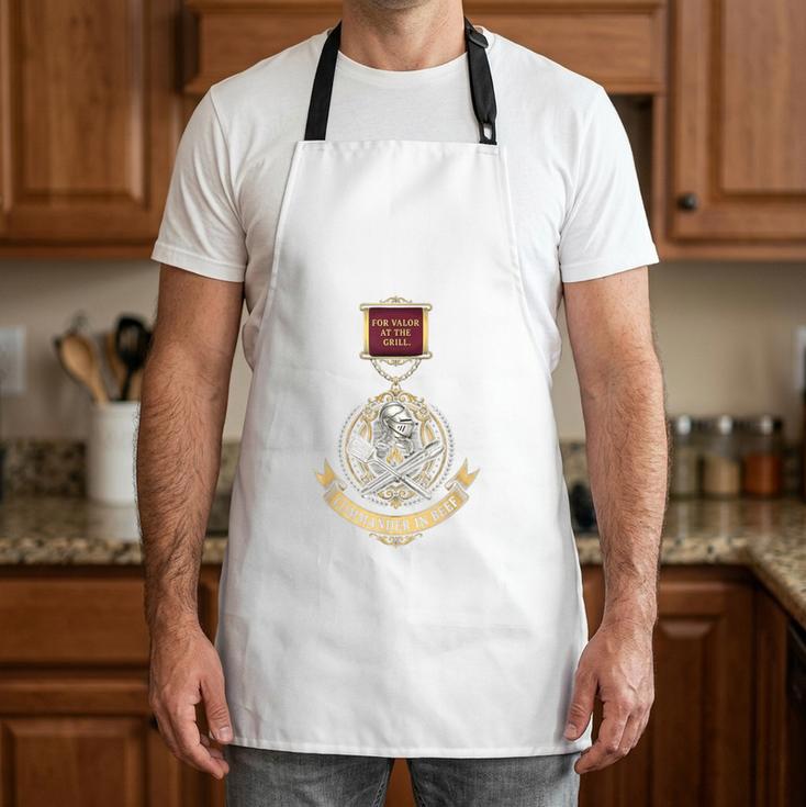 Commander In Beef BBQ Dad Grill Master Apron