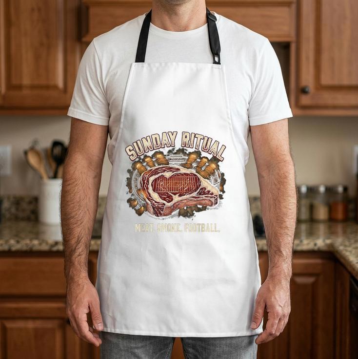 Football BBQ Dad Meat Smoke Football Apron
