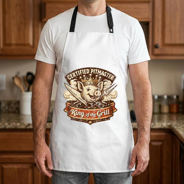 Women's Certified Pitmaster BBQ Dad Retro King Of The Grill Apron