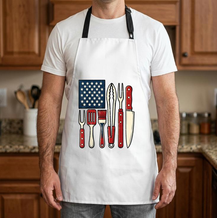 4th July BBQ American Flag BBQ Dad Joke Grill Dad Apron