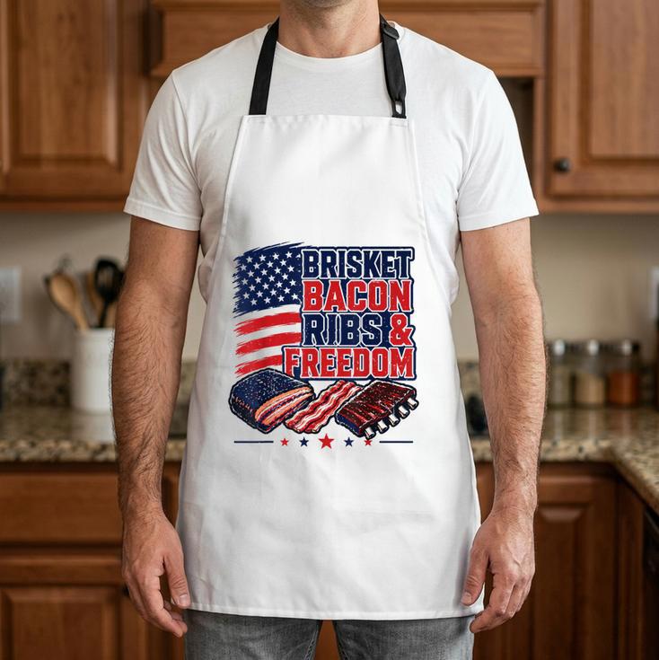 4th July BBQ Dad Joke Brisket Bacon Freedom Grilling Apron