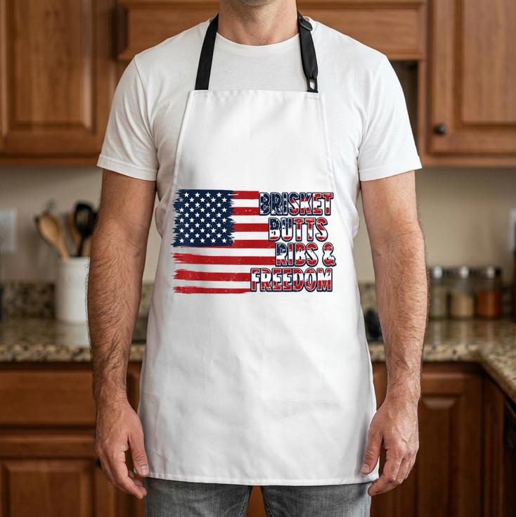 4th July BBQ Dad Joke Brisket Butts Freedom Grill Dad Apron
