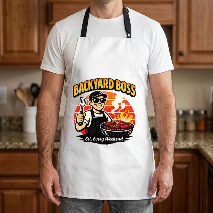 Backyard Boss BBQ Dad Grill Master Barbeque Premium Tri-Blend Apron