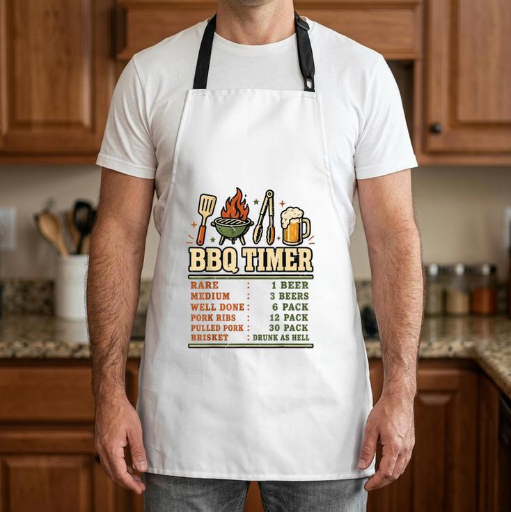 Grill BBQ Dad Joke BBQ Timer Shirt Barbecue Pitmaster Chef Apron