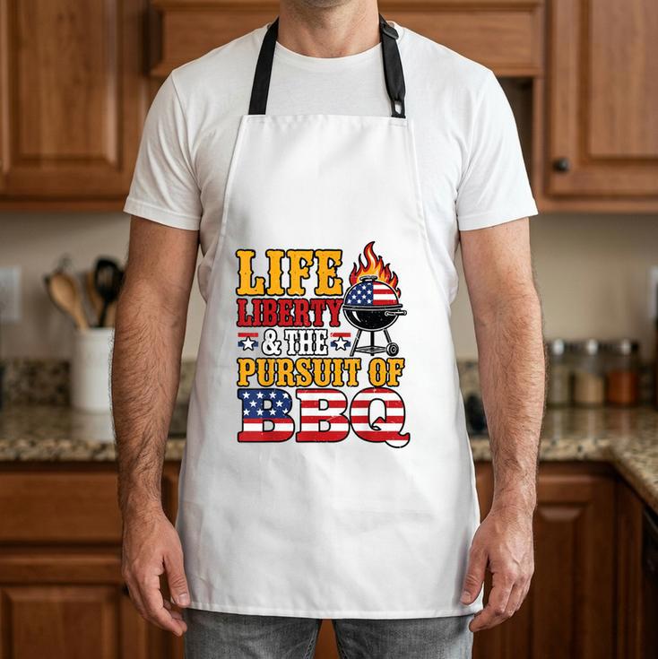 4th July BBQ Dad Joke Life Liberty Pursuit BBQ Grill Apron