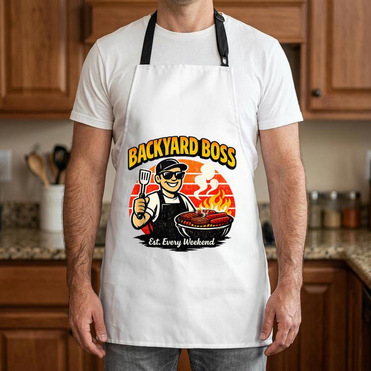 Backyard Boss BBQ Dad Grill Master Barbeque Apron Backyard Boss BBQ Dad Grill Master Barbeque Apron