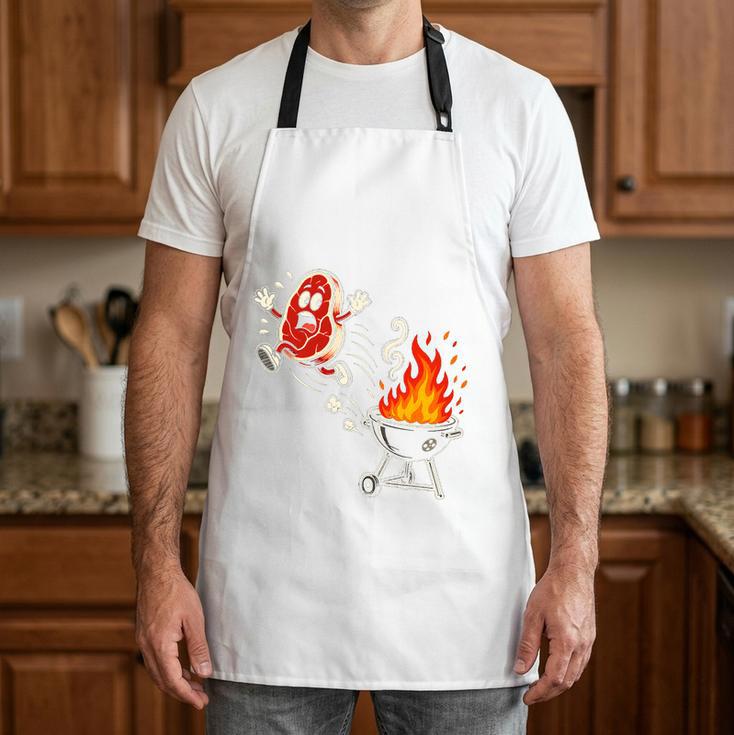 BBQ Dad Grill Barbecue Fathers Day Premium Tri-Blend Apron