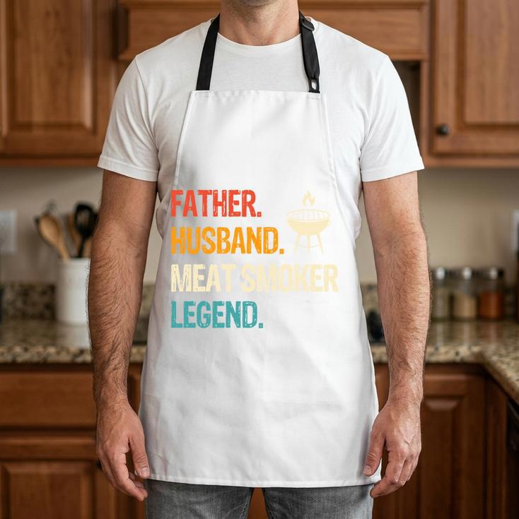 Father Husband Meat Smoker Legend American Flag BBQ Dad Performance Apron