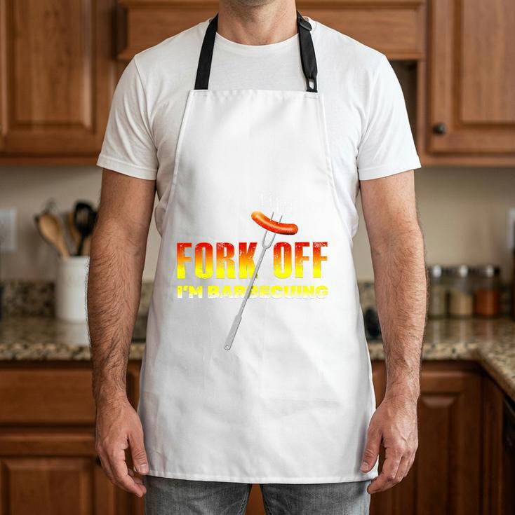 Fork Off Is Adult Humour For BBQ Dad Or Mum A Rude Barbecue Premium Tri-Blend Apron