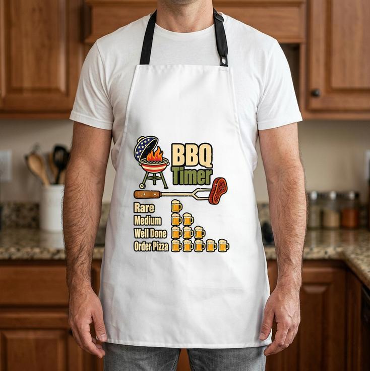 Grill BBQ Dad Joke BBQ Timer Barbecue Pitmaster Chef Apron
