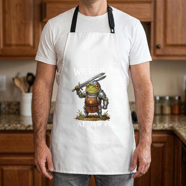 We Grill At Dawn BBQ Dad Apron