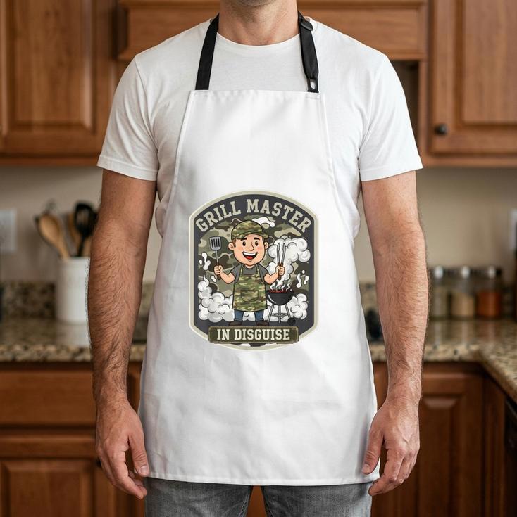Grill Major In Disguise BBQ Dad Grilling Outdoor Men Apron