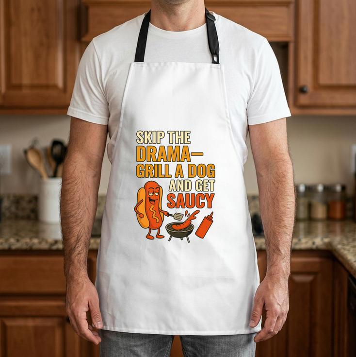 Hotdog Grill Quote Apparel For BBQ Dad Uncle Cousins Comfort Colors Crop Top Apron