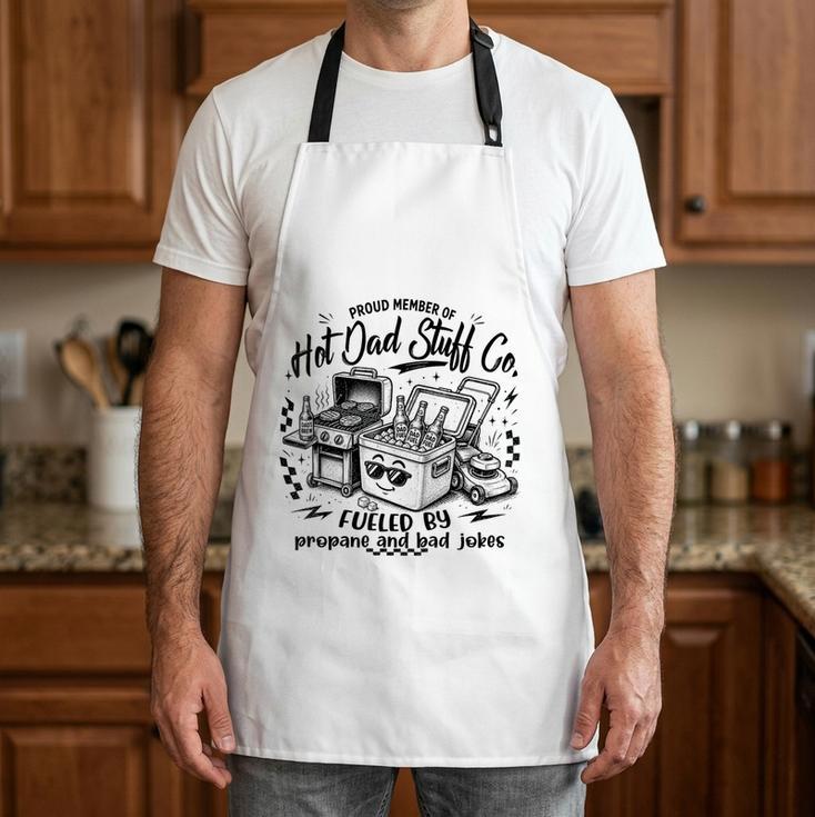 Proud Member Hot Dads Stuff Co BBQ Dad Grilling Tees Apron