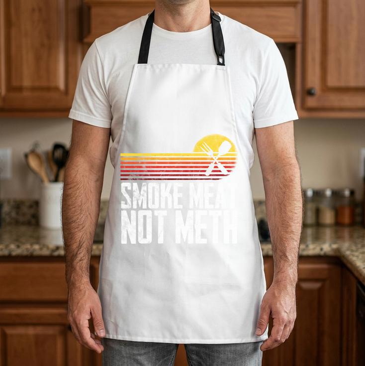 Smoke Meat Not Meth Grilled BBQ Dad Brisket Grilling Comfort Colors Crop Top Apron