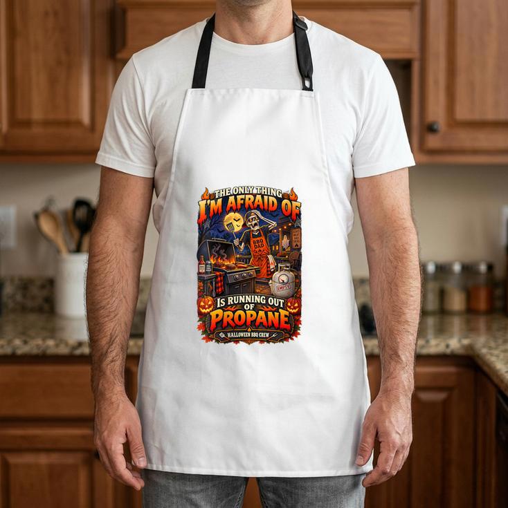 Women's Halloween BBQ Dad Running Out Of Propane Grill Apron