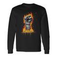 Dolor Es Poder Puño Fuego Boxeo Camiseta de manga larga Ideas de regalos
