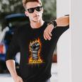 Dolor Es Poder Puño Fuego Boxeo Camiseta de manga larga Regalos para él