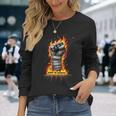 Dolor Es Poder Puño Fuego Boxeo Camiseta de manga larga Regalos para ella