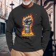 Dolor Es Poder Puño Fuego Boxeo Camiseta de manga larga Regalos para ancianos