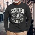 Vintagecooter Life Classic Cyclomoteurélo De Routecoot Italien T-shirt à manches longues Cadeaux pour les vieillards