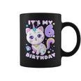 誕生日の女の子6歳、猫、ユニコーン、6歳の誕生日 コーヒーマグ
