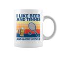 I Like Beer And Tennis Maybe 3 People ビンテージ コーヒーマグ