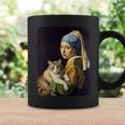 Girl With A Pearl Earring And A Cat 名画パロディ アート猫 長袖tシャツ コーヒーマグ ギフトのアイデア