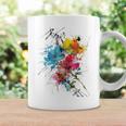 花 カラフル アート 描画 抽象 グラフィック 花 コーヒーマグ ギフトのアイデア