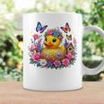黄色いアヒルのイースター蝶の花のシー コーヒーマグ ギフトのアイデア