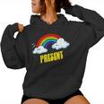 Present Cute arcastic Retrointage Rainbow レディースパーカー