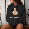 Duck You Duck Lover ひっくり返す鳥 クワック ダッキー 皮肉 レディースパーカー 彼女への贈り物