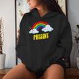 Present Cute arcastic Retrointage Rainbow レディースパーカー 彼女への贈り物