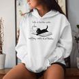 Life Is Better With Books Cats And Coffee レディースパーカー 彼女への贈り物