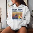 I Like Beer And Diving And Maybe 3 People 面白いギフト レディースパーカー 彼女への贈り物