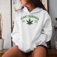 Plant Manager ウィードリーフ カンナビスポット マリファナ Usa レディースパーカー 彼女への贈り物