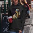 Girl With A Pearl Earring And A Cat 名画パロディ アート猫 長袖tシャツ レディースパーカー 面白い贈り物