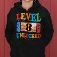 Awesome Level 8 Unlocked 8Th Birthday Boy Girlideo Gamer レディースパーカー