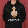 Duck You Duck Lover ひっくり返す鳥 クワック ダッキー 皮肉 レディースパーカー
