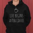 Life Begins After Coffeeコーヒーの後に人生が始まる 遅起き族はナマケモノが好き コーヒー レディースパーカー