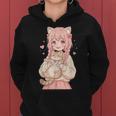 かわいい アニメ 女の子 抱っこ 猫 かわいい 漫画 猫好き オタク レディースパーカー