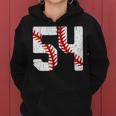 野球選手 ジャージ 番号54 54 Proud Baseball Mom Dad レディースパーカー